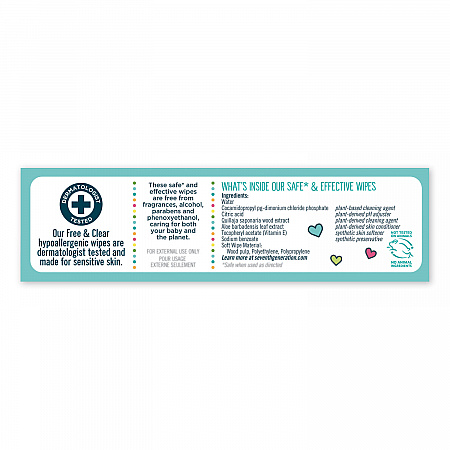 Free and Clear Baby Wipes, Refill, 7 x 7, Unscented, White, 256/Pack (34219)