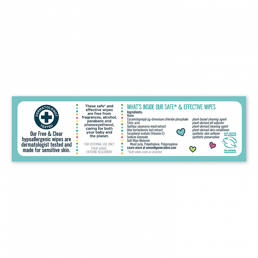 Free and Clear Baby Wipes, Refill, 7 x 7, Unscented, White, 256/Pack (34219)