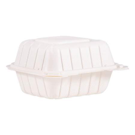 ProPlanet by Dart Hinged Lid Containers, 6 x 6.3 x 3.3, White, 400/Carton (60MFPPHT1)