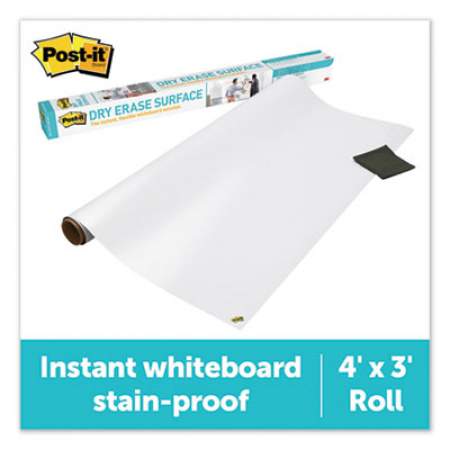 Post-it Dry Erase Surface with Adhesive Backing, 48" x 36", White (DEF4X3)