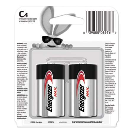 Energizer MAX Alkaline C Batteries, 1.5 V, 4/Pack (E93BP4)