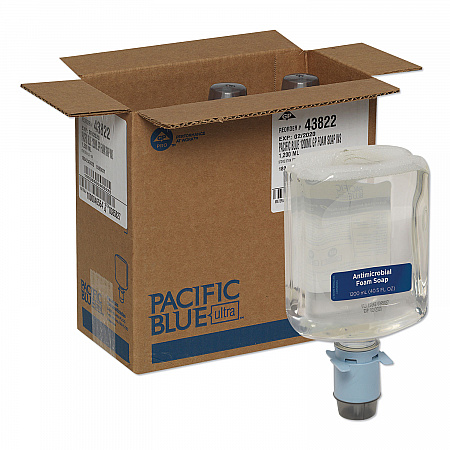 Pacific Blue Ultra Automated Foam Soap Refill, Antimicrobial, E2 Rated, Fragrance-Free, 1,200 mL, 3/Carton (43822)