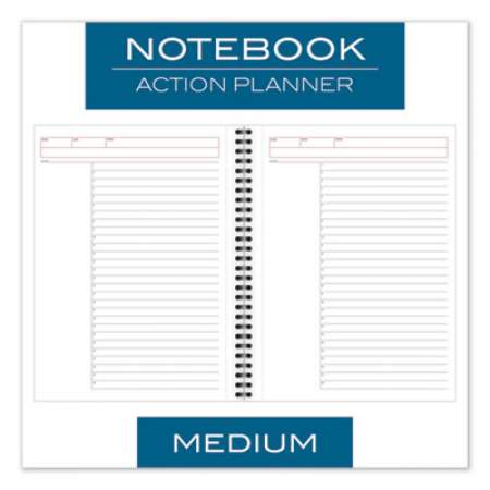 Cambridge Wirebound Action Planner Notebook Plus Pack, 1 Subject, Project-Management Format, Black Cover, 9.5 x 7.25, 80 Sheets, 3/Pack (45016)