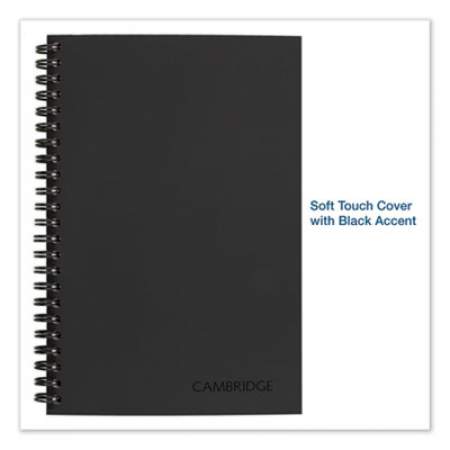 Cambridge Wirebound Business Notebook, 1 Subject, Wide/Legal Rule, Black Cover, 8 x 5, 80 Sheets (06074)