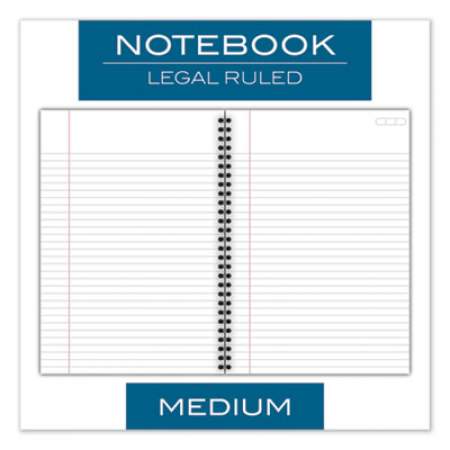 Cambridge Wirebound Business Notebook, 1 Subject, Wide/Legal Rule, Black Linen Cover, 9.5 x 6.63, 80 Sheets (06672)