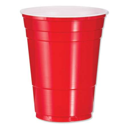 Dart SOLO PLASTIC PARTY COLD CUPS, 16OZ, RED, 50/BAG, 20 BAGS/CARTON (P16R)