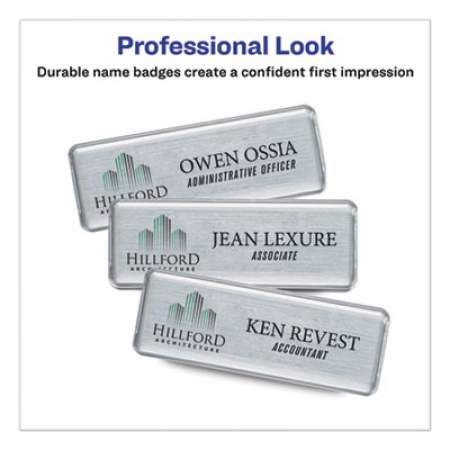 Avery The Mighty Badge Name Badge Inserts, 1 x 3, Clear, Laser, 20/Sheet, 5 Sheets/Pack (71210)