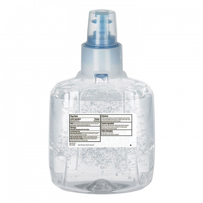 Advanced Hand Sanitizer Green Certified Gel Refill, For LTX-12 Dispensers, 1,200 mL, Fragrance-Free, 2/Carton (190302CT)