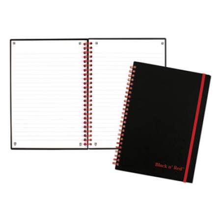 Black n' Red Twinwire Semi-Rigid Plastic-Cover Notebook Plus Pack, 1 Subject, Wide/Legal Rule, Black Cover, 8.25 x 5.88, 70 Sheets, 3/Pack (67026)