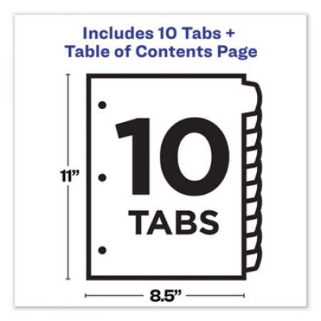 Avery Customizable TOC Ready Index Black and White Dividers, 10-Tab, Letter (11134)