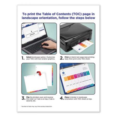 Avery Customizable TOC Ready Index Multicolor Dividers, 12-Tab, Letter, 6 Sets (11196)