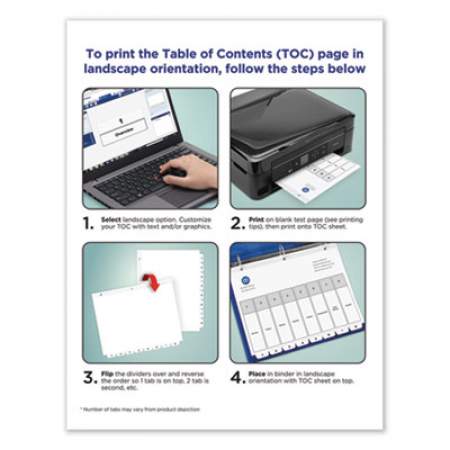 Avery Customizable TOC Ready Index Black and White Dividers, 8-Tab, Letter (11132)