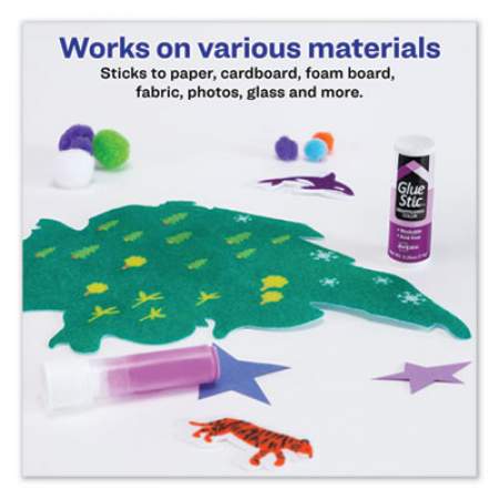 Avery Permanent Glue Stic, 0.26 oz, Applies Purple, Dries Clear (00216)