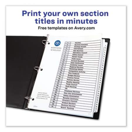 Avery Customizable TOC Ready Index Black and White Dividers, 31-Tab, Letter (11128)