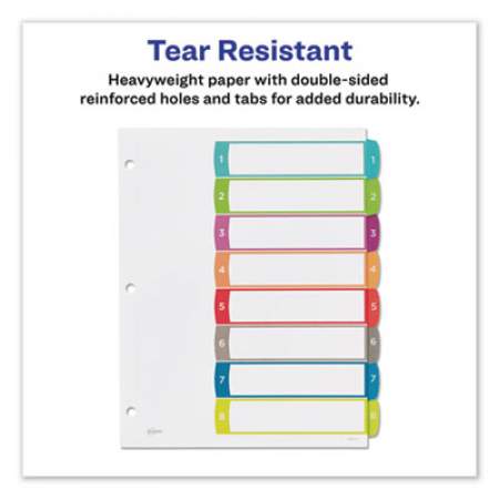 Avery Customizable TOC Ready Index Multicolor Dividers, 1-8, Letter (11841)