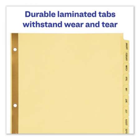Avery Preprinted Laminated Tab Dividers w/Gold Reinforced Binding Edge, 12-Tab, Letter (11307)