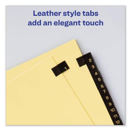 Avery Preprinted Black Leather Tab Dividers w/Copper Reinforced Holes, 31-Tab, Letter (25187)
