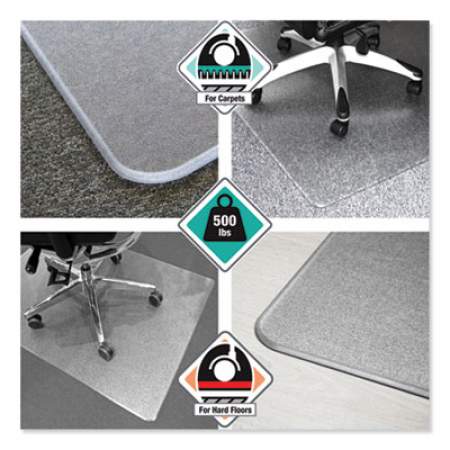 Floortex Cleartex MegaMat Heavy-Duty Polycarbonate Mat for Hard Floor/All Carpet, 46 x 60, Clear (ECM121525ER)