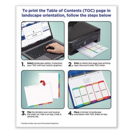 Avery Customizable TOC Ready Index Multicolor Dividers, 1-8, Letter (11841)