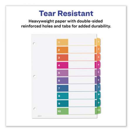 Avery Customizable TOC Ready Index Multicolor Dividers, 10-Tab, Letter, 24 Sets (11169)