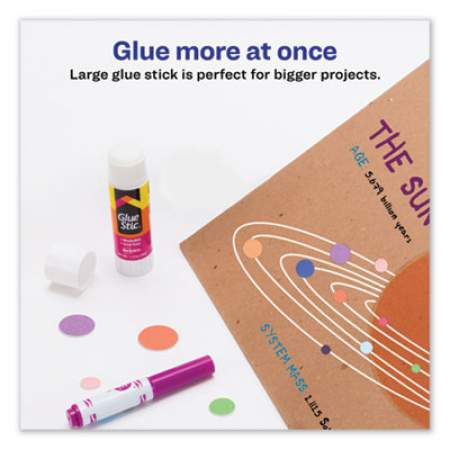 Avery Permanent Glue Stic, 1.27 oz, Applies White, Dries Clear (00196)