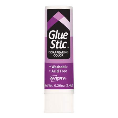 Avery Permanent Glue Stic Value Pack, 0.26 oz, Applies Purple, Dries Clear, 18/Pack (98079)