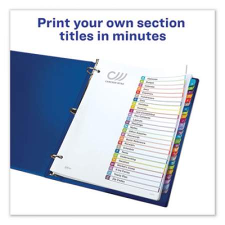 Avery Customizable TOC Ready Index Multicolor Dividers, A-Z, Letter (11844)