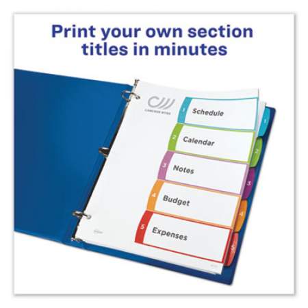 Avery Customizable TOC Ready Index Multicolor Dividers, 1-5, Letter (11840)