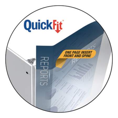 Stride QuickFit Round-Ring View Binder, 3 Rings, 1.5" Capacity, 11 x 8.5, White (88020)