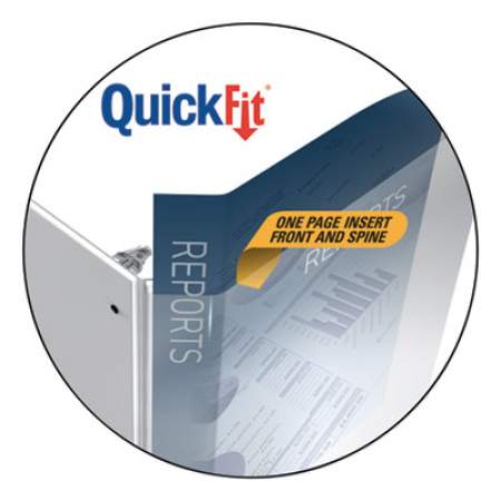 Stride QuickFit D-Ring View Binder, 3 Rings, 0.63" Capacity, 11 x 8.5, White (87000)