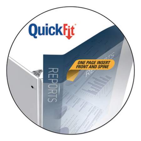 Stride QuickFit Round-Ring View Binder, 3 Rings, 3" Capacity, 11 x 8.5, White (88050)