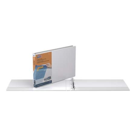 Stride QuickFit Ledger D-Ring View Binder, 3 Rings, 1" Capacity, 11 x 17, White (94010)