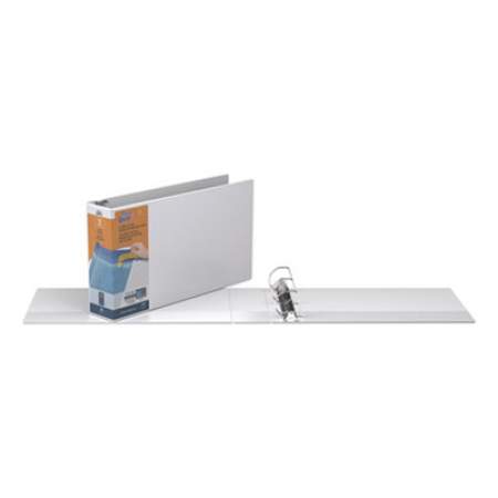 Stride QuickFit Ledger D-Ring View Binder, 3 Rings, 3" Capacity, 11 x 17, White (94050)