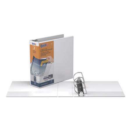 Stride QuickFit D-Ring View Binder, 3 Rings, 3" Capacity, 11 x 8.5, White (87050)
