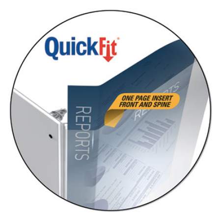 Stride QuickFit Landscape Spreadsheet Round Ring View Binder, 3 Rings, 1" Capacity, 14 x 8.5, White (95010L)