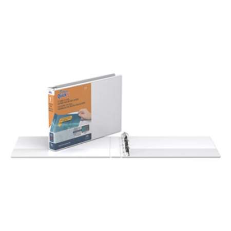Stride QuickFit Landscape Spreadsheet Round Ring View Binder, 3 Rings, 1" Capacity, 11 x 8.5, White (97110)