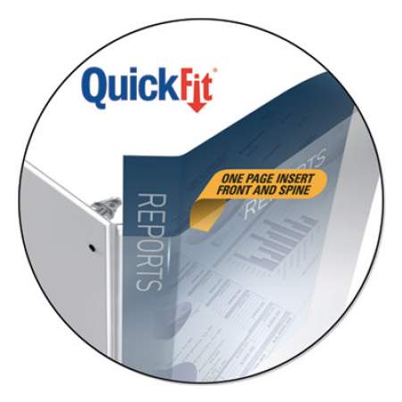 Stride QuickFit Landscape Spreadsheet Round Ring View Binder, 3 Rings, 1.5" Capacity, 14 x 8.5, White (95020L)