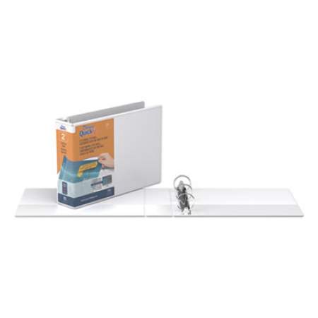 Stride QuickFit Landscape Spreadsheet Round Ring View Binder, 3 Rings, 2" Capacity, 11 x 8.5, White (97130)