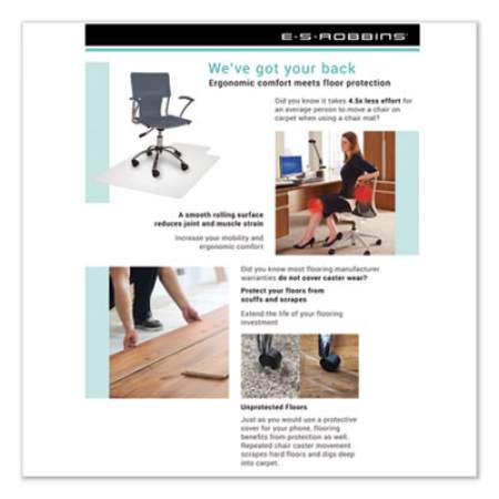 ES Robbins EverLife Chair Mats for Medium Pile Carpet, Rectangular, 46 x 60, Clear (122371)
