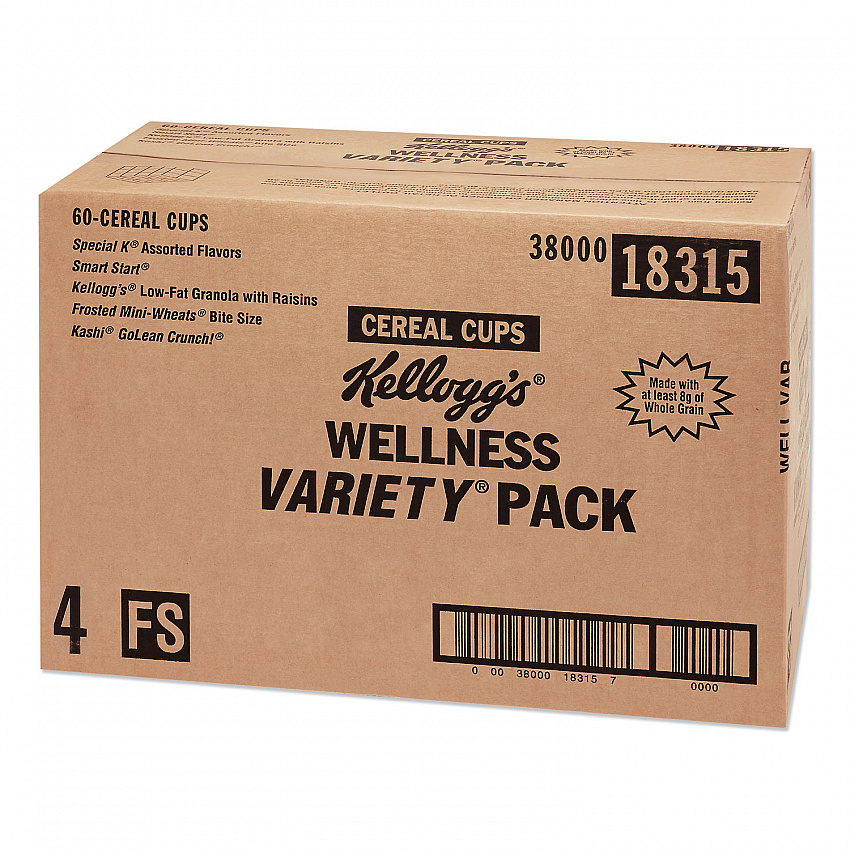 Breakfast Cereal - Single Serve, Classic Wellness Assortment, 2.2 oz Cup, 60/Carton (5X0404)