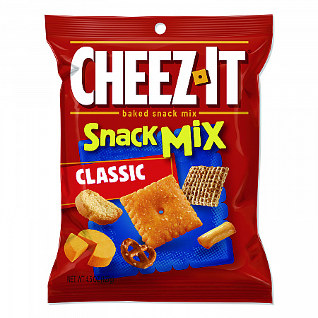 Cheez-it Baked Snack Mix, Classic Cheese, 4.5 oz Bag, 6/Pack (57715)