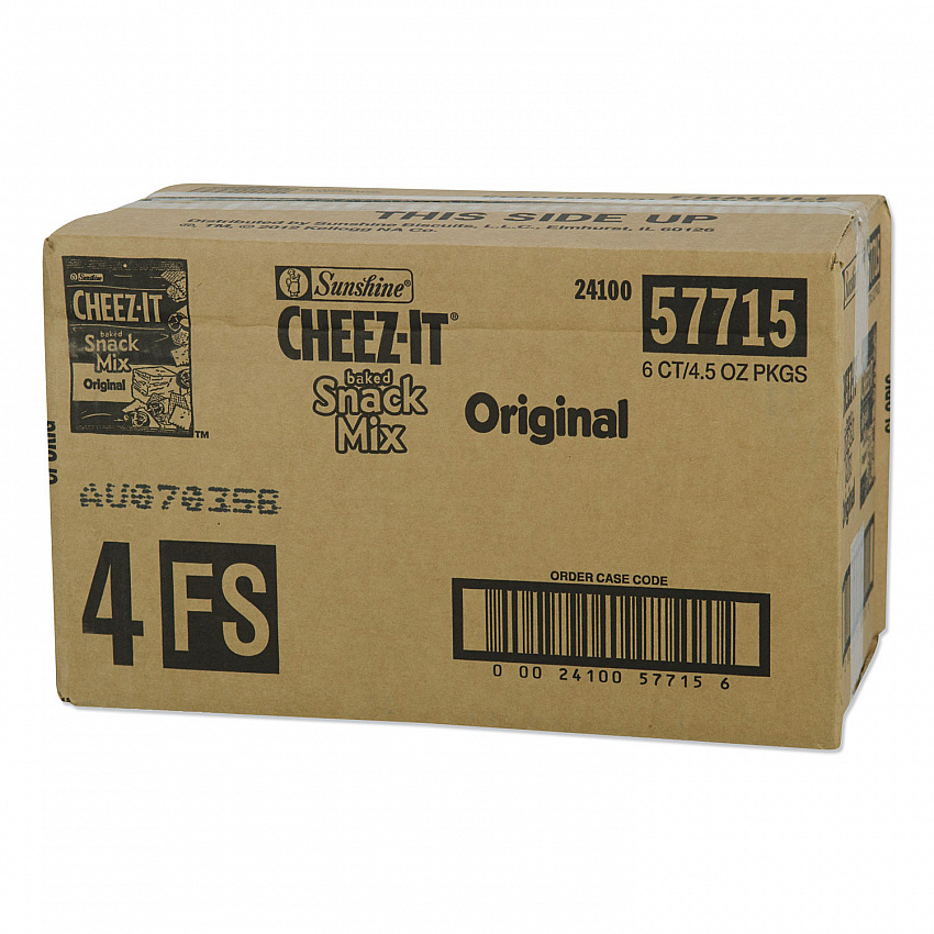 Cheez-it Baked Snack Mix, Classic Cheese, 4.5 oz Bag, 6/Pack (57715)