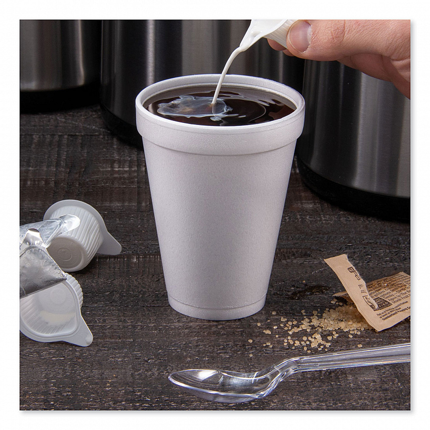 Foam Drink Cups, 12 oz, White, 25/Bag,  40 Bags/Carton (12J12)
