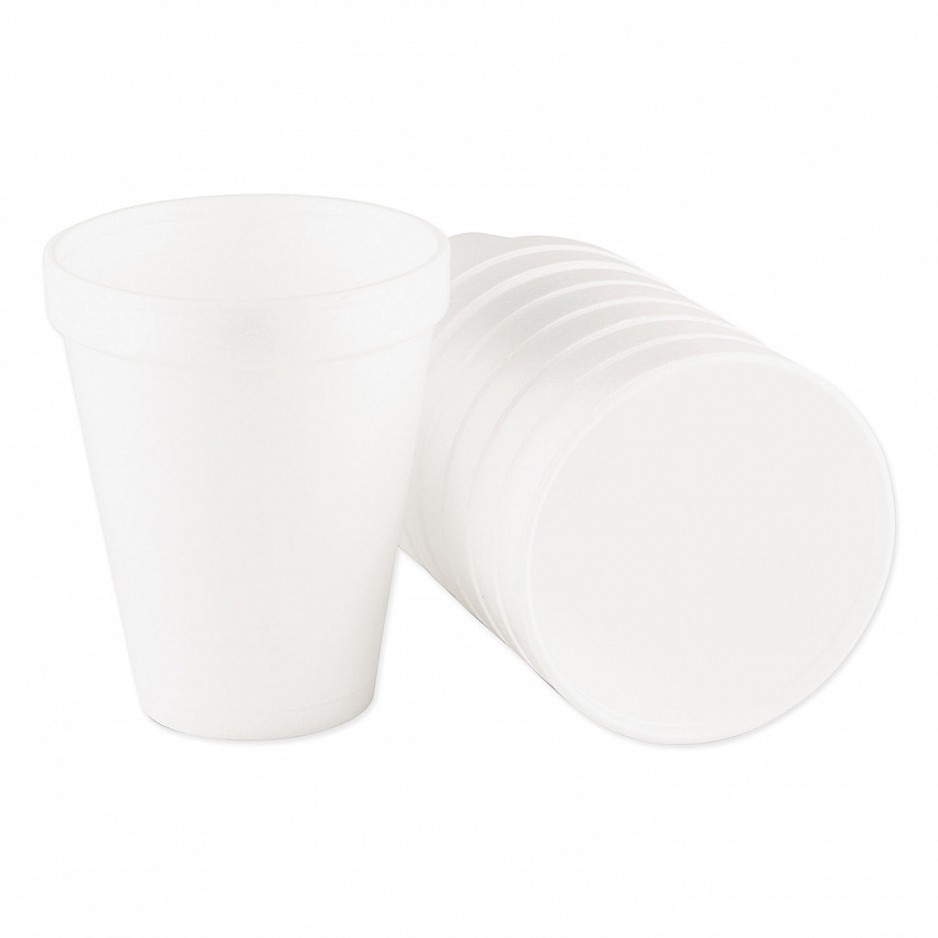 Foam Drink Cups, 10 oz, White, 25/Bag, 40 Bags/Carton (10J10)