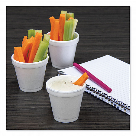 Foam Drink Cups, 4 oz, White, 50/Bag, 20 Bags/Carton (4J4)