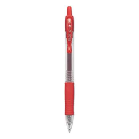 Pilot G2 Premium Gel Pen, Retractable, Extra-Fine 0.5 mm, Red Ink, Smoke Barrel, Dozen (31004)