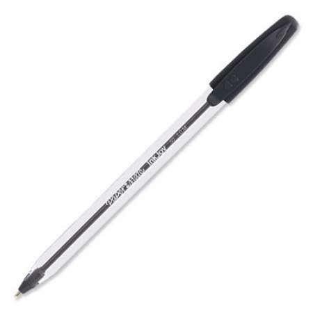Paper Mate InkJoy 50ST Ballpoint Pen, Stick, Medium 1 mm, Black Ink, Clear Barrel, Dozen (2013154)