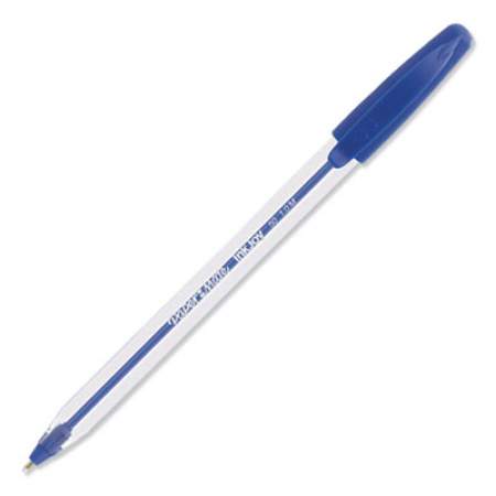 Paper Mate InkJoy 50ST Ballpoint Pen, Stick, Medium 1 mm, Blue Ink, Clear Barrel, Dozen (2013155)