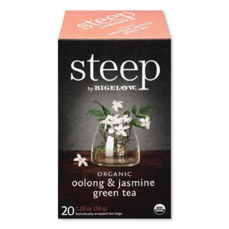 Bigelow Steep Tea, Oolong and Jasmine Green, 0.06 oz Tea Bag, 20/Box (RCB17714)