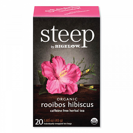 steep Tea, Rooibos Hibiscus Herbal Tea, 0.08 oz Tea Bag, 20/Box (RCB17713)